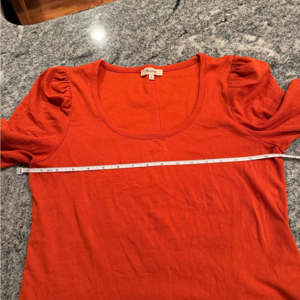 Madewell vibrant orange and chocolate brown Short Sleeve Tops - Picture 11 of 12